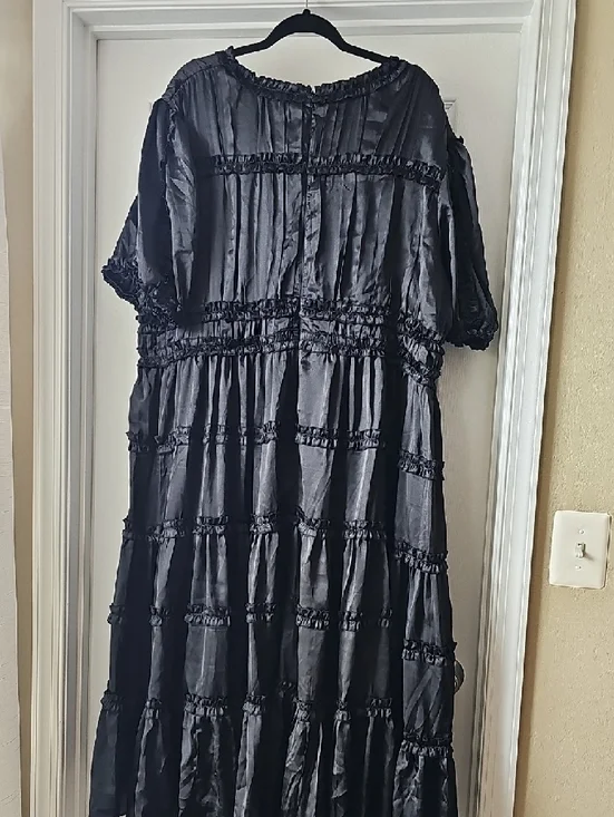 JessaKae Liz Dress Black Tiered Midi Dress with Ruffle Trim - Picture 3 of 4